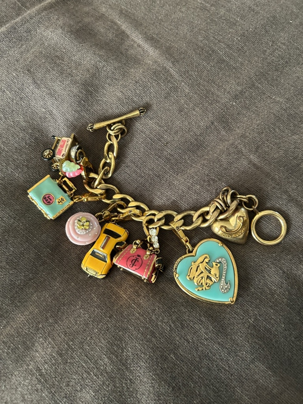 juicy couture charm bracelet WITH 6 charms